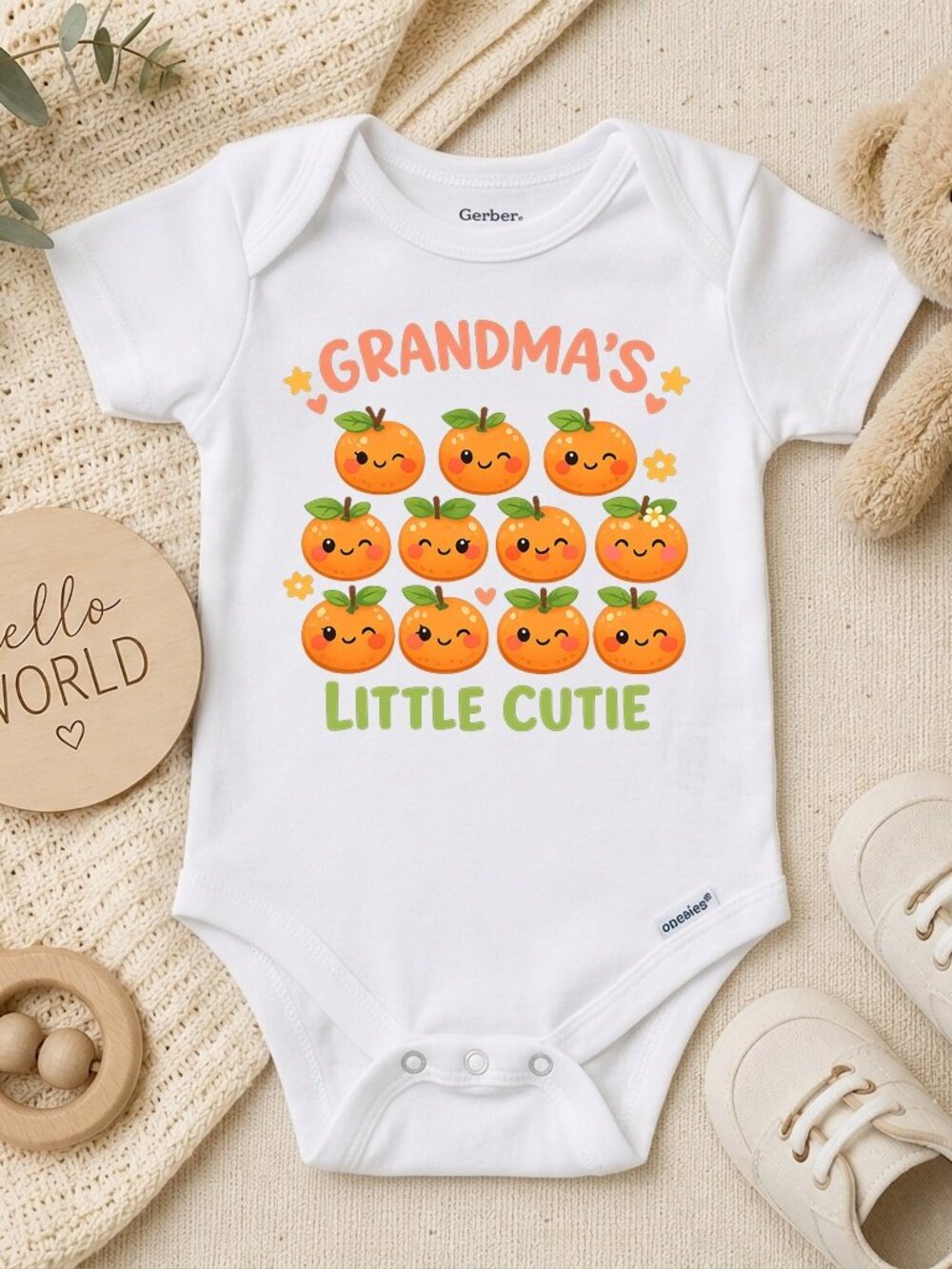 Grandma's Little Cutie Baby Bodysuit Summer Orange Gift ONESIE®